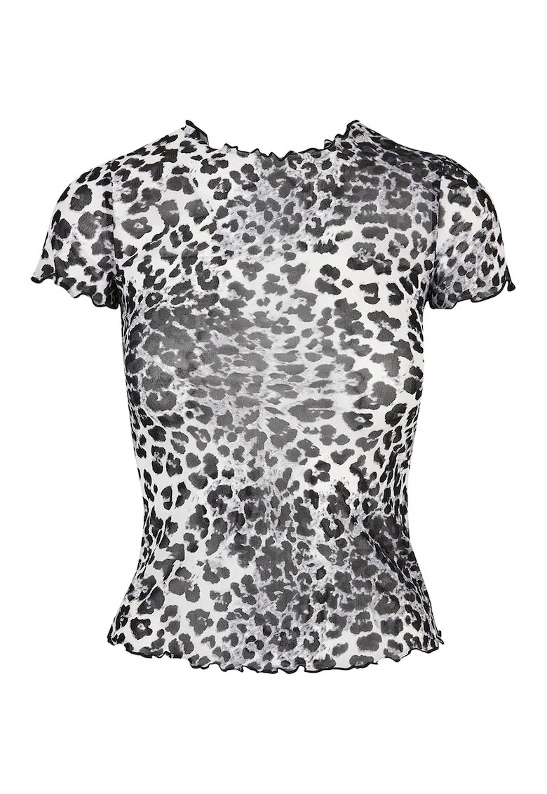 Urban Classics Tricou slim fit semitransparent - Alb/Negru