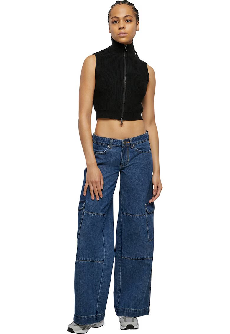 Urban Classics Vesta crop tricotata - Negru