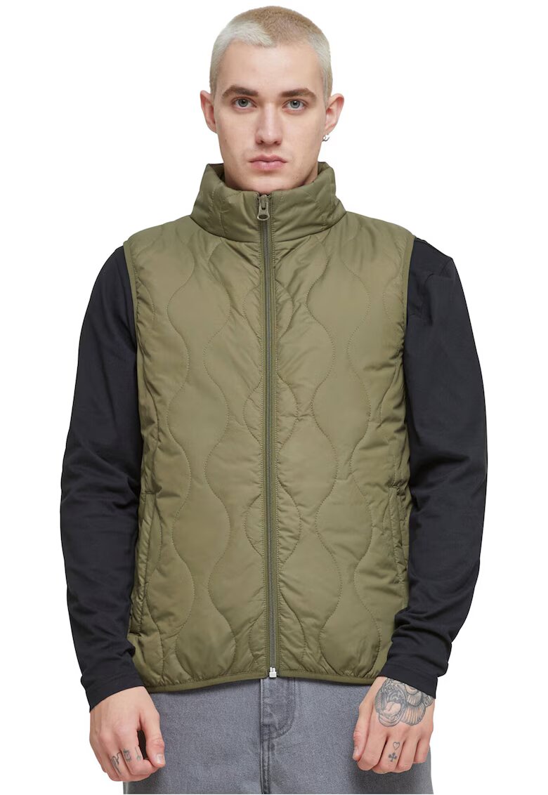 Urban Classics Vesta cu vatelina si buzunare laterale - Verde masliniu