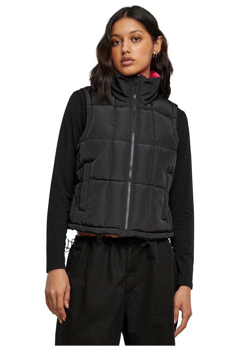 Urban Classics Vesta reversibila cu guler inalt - Negru/Fucsia