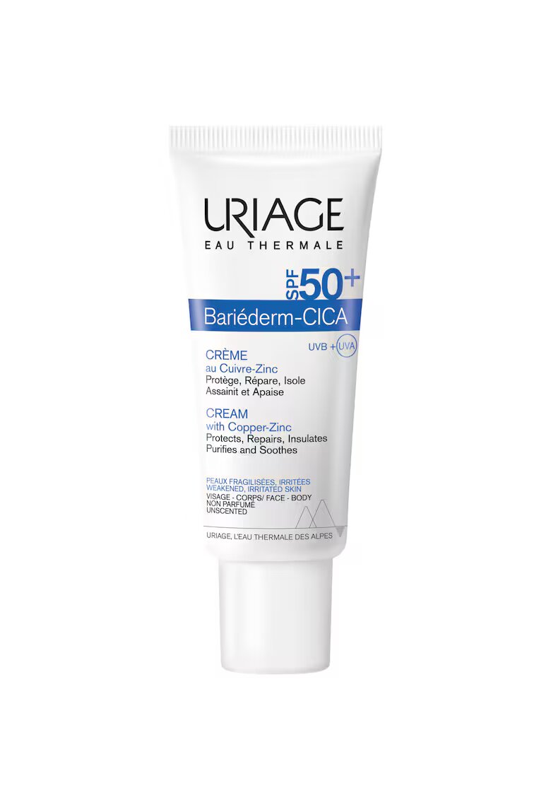 Uriage Crema reparatoare cu cupru si zinc SPF 50+ Bariederm Cica 40 ml