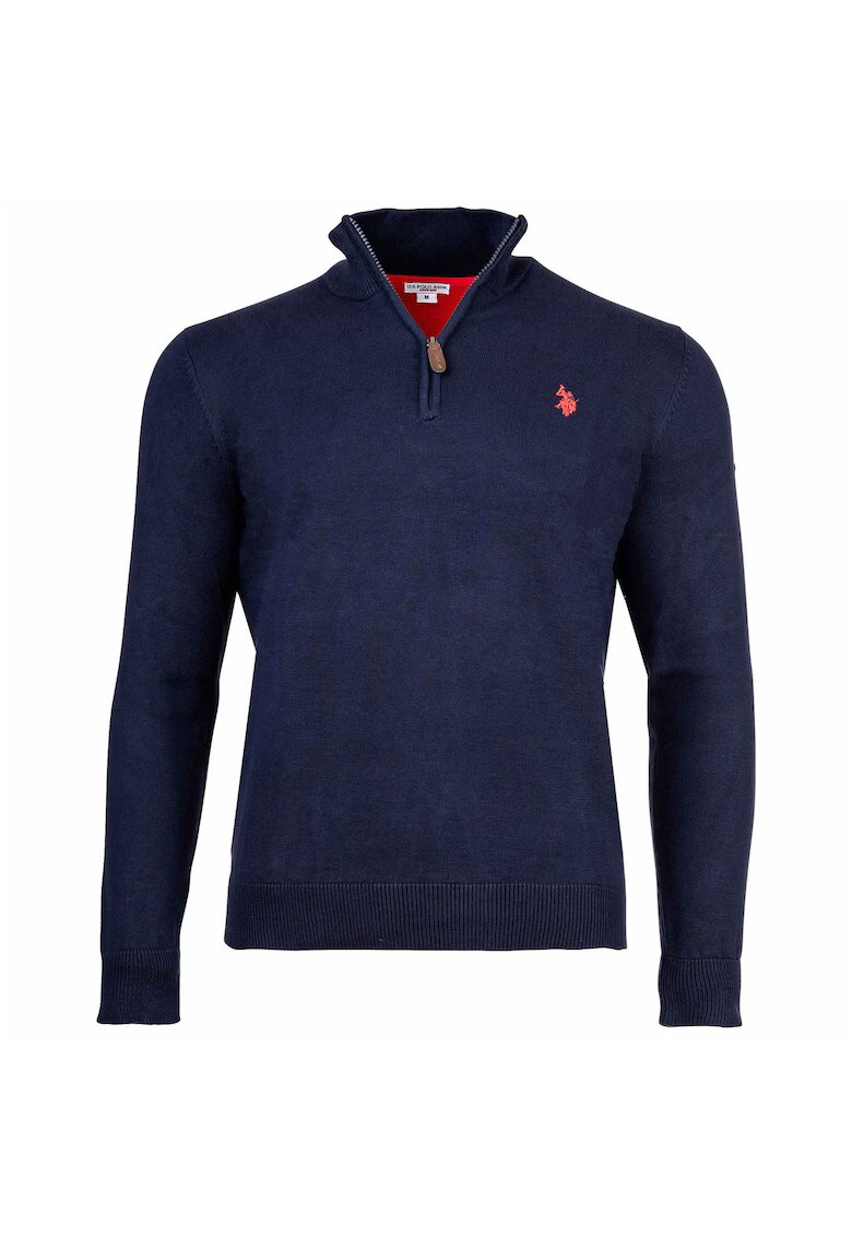 US Polo Assn Bluza de trening cu guler inalt - Bleumarin