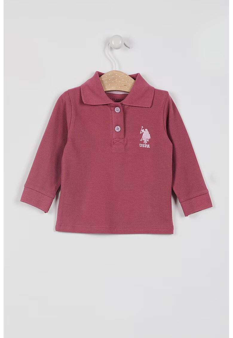 US Polo Assn Bluza polo cu logo - Roz zmeuriu