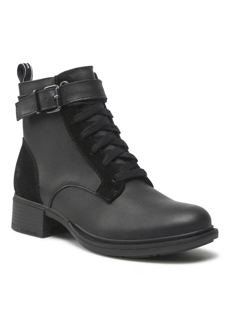 US Polo Assn Botine dama - 301517290 - Piele naturala - Negru - Negru