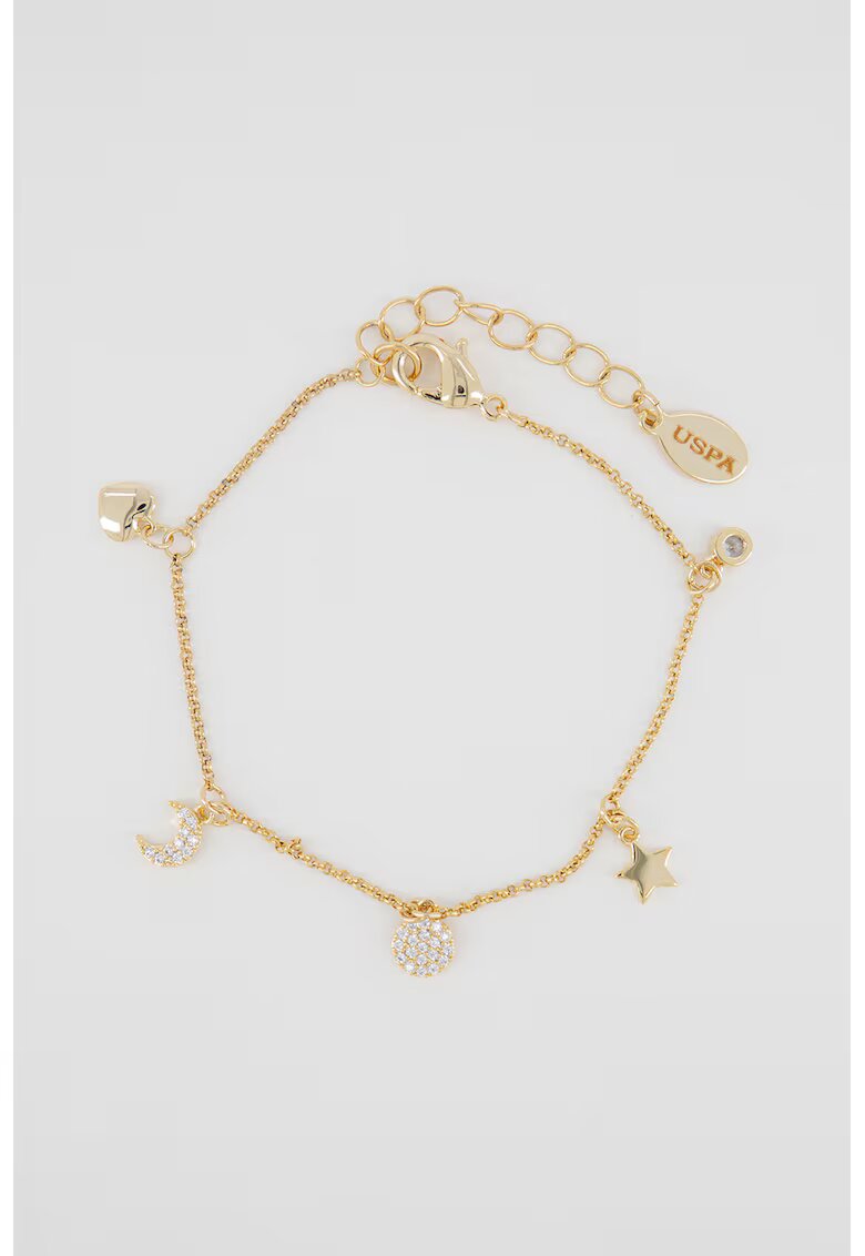US Polo Assn Bratara decorata cu zirconia - Auriu/Argintiu
