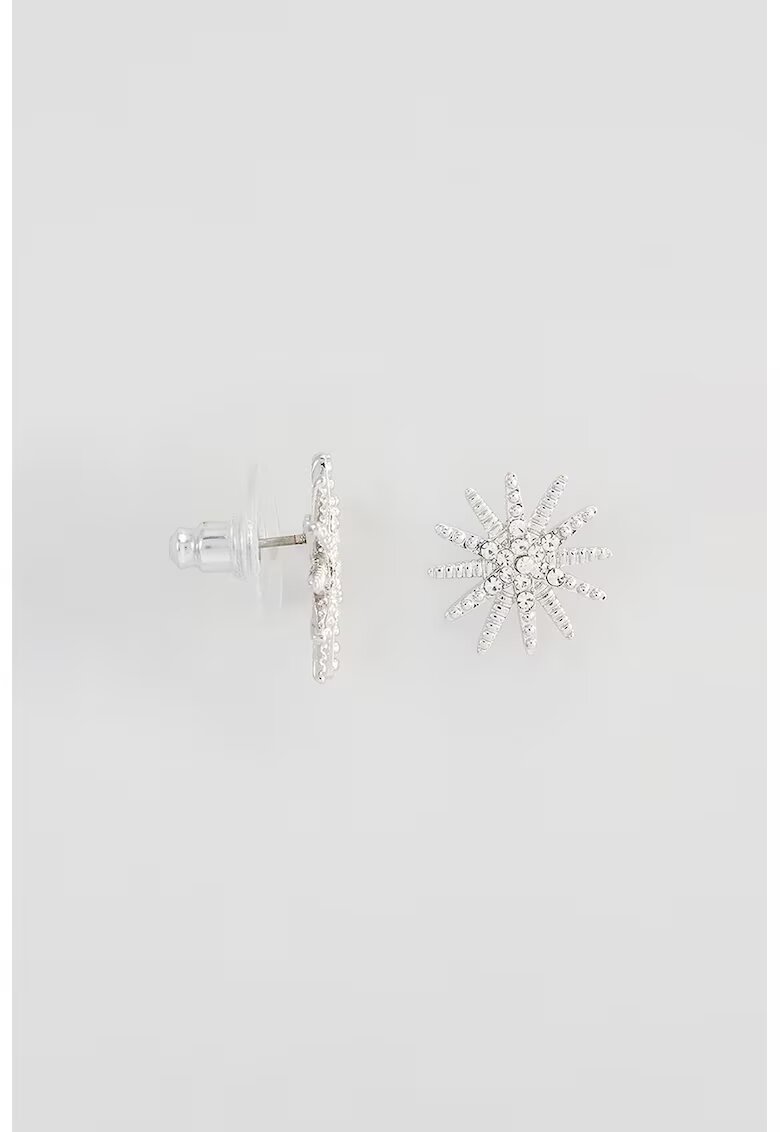 US Polo Assn Cercei placati cu rodiu si decorati cu cristale zirconia - Argintiu