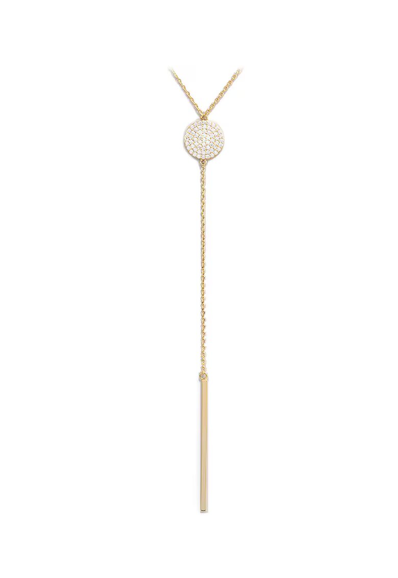 US Polo Assn Colier cu model in Y decorat cu cristale - Auriu
