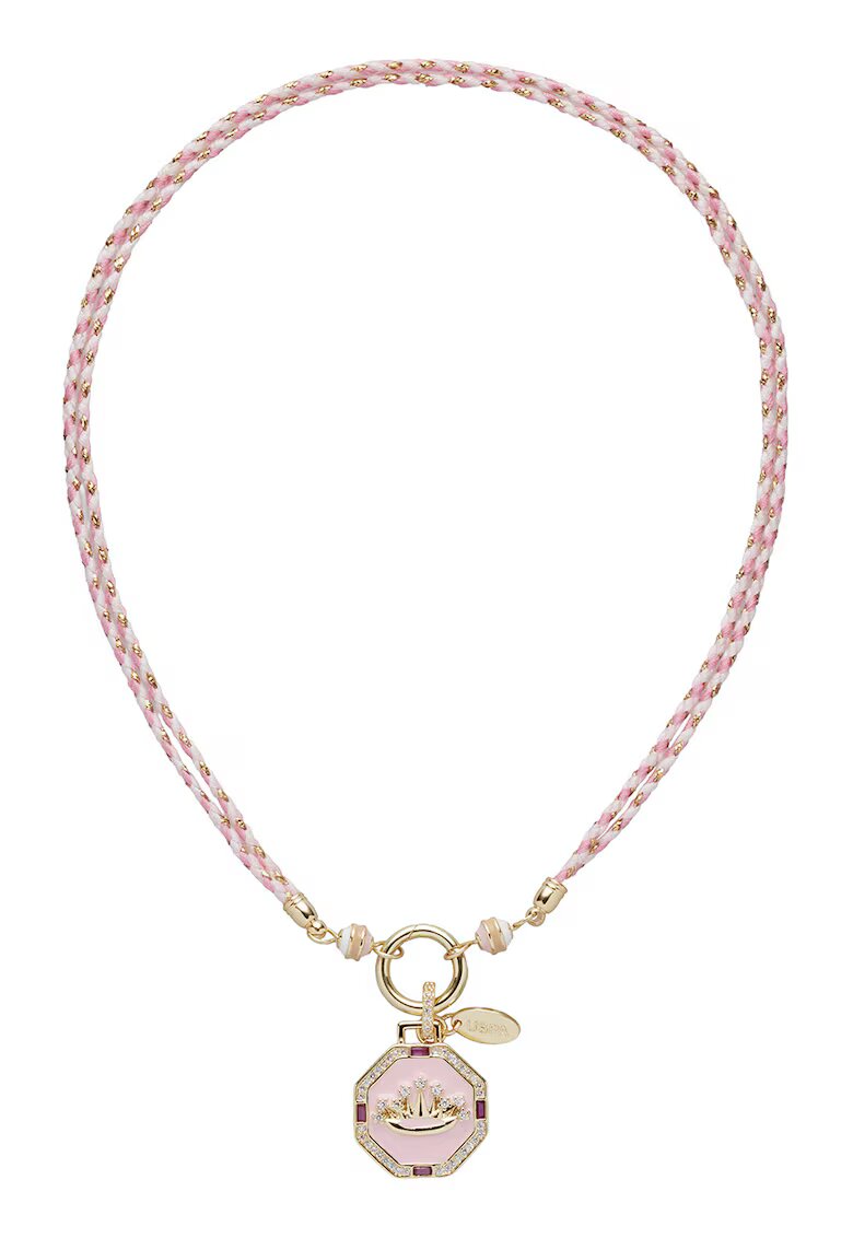 US Polo Assn Colier cu pandantiv - Auriu/Roz