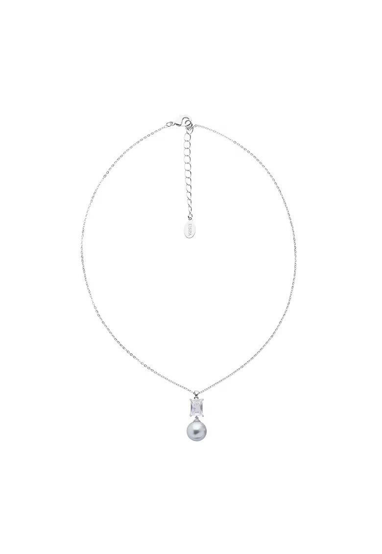 US Polo Assn Colier cu pietre semi-pretioase - Argintiu