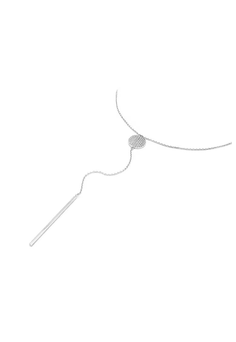 US Polo Assn Colier decorat cu cristale - Argintiu
