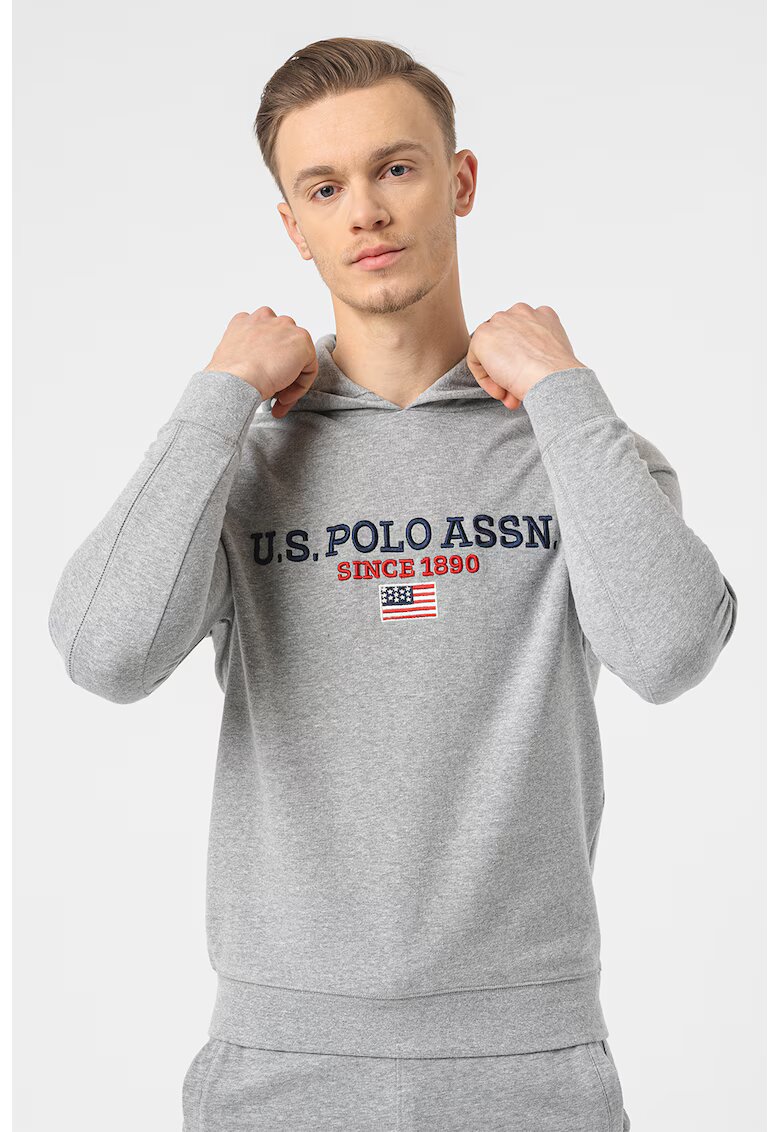 US Polo Assn Hanorac cu logo brodat - Gri melange