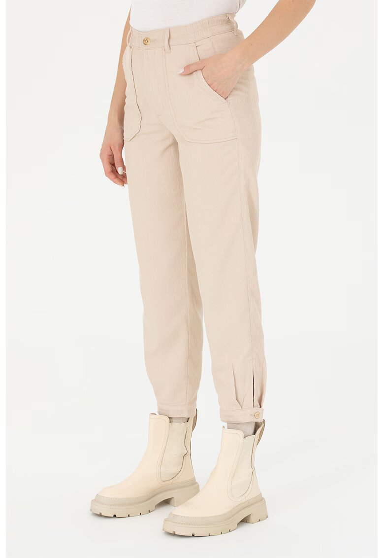 US Polo Assn Pantaloni crop de reiat - Bej deschis