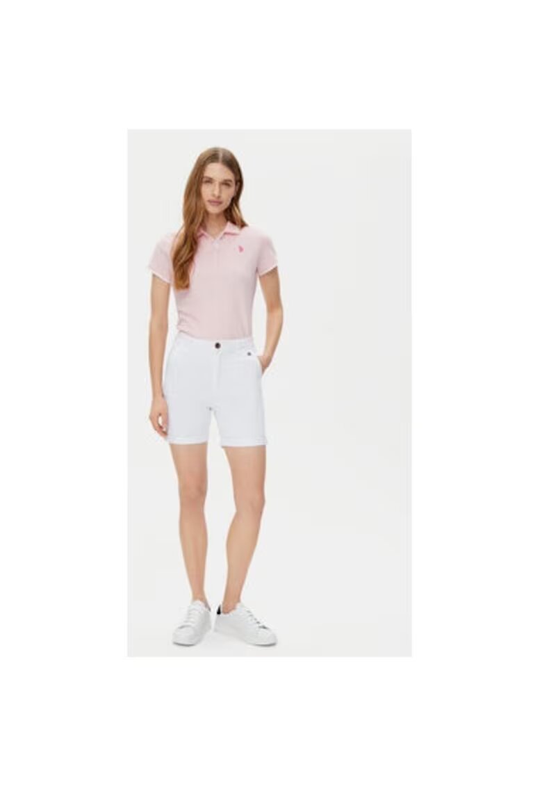 US Polo Assn Pantaloni scurti dama - 305227454 - Bumbac - Alb - Alb
