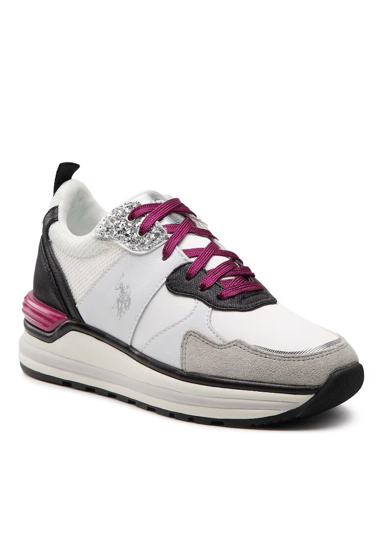 US Polo Assn Pantofi dama - 301520375 - Piele nabuc - Alb - Alb