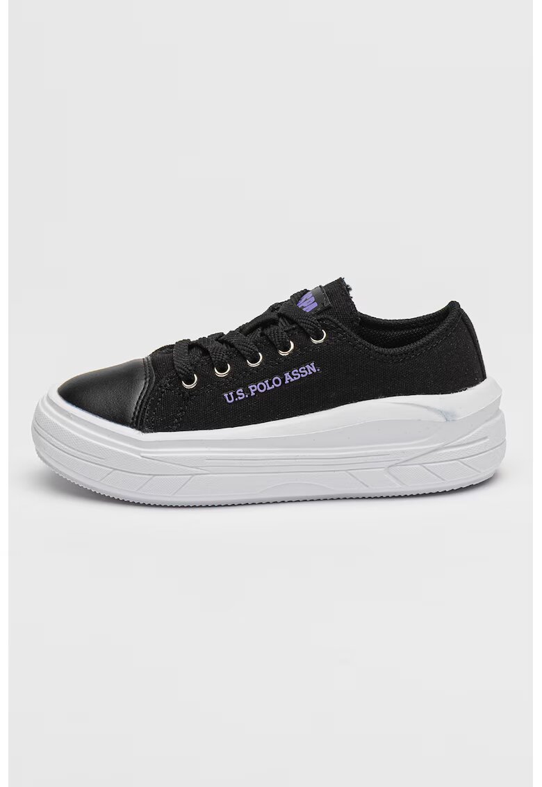US Polo Assn Pantofi sport din material textil cu logo - Negru