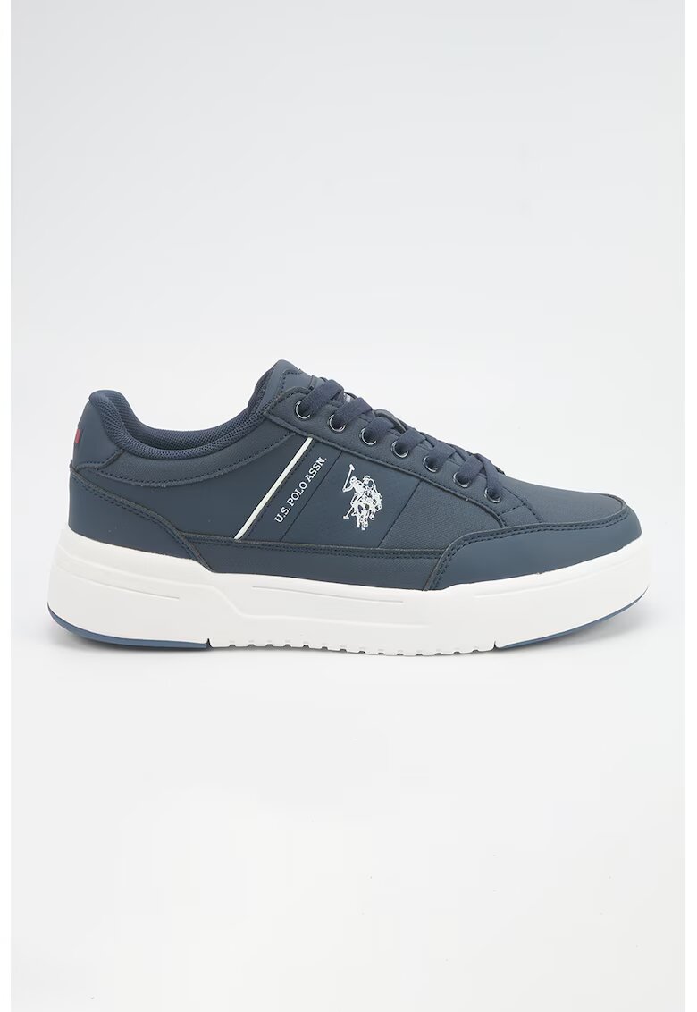 US Polo Assn Pantofi sport din piele ecologica cu detaliu logo - Bleumarin