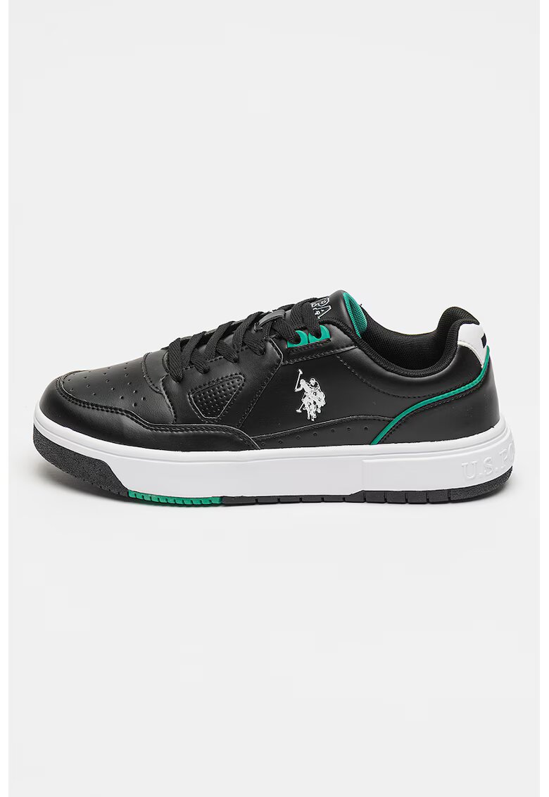 US Polo Assn Pantofi sport din piele ecologica Leni - Verde/Negru