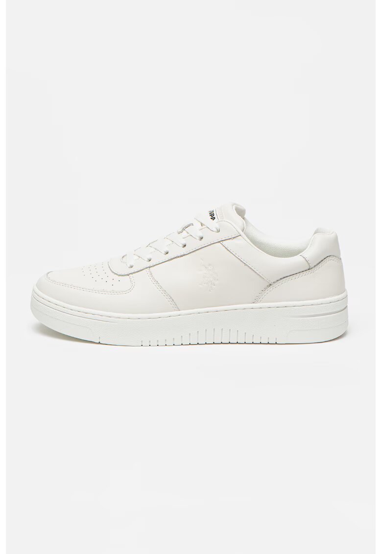 US Polo Assn Pantofi sport low-cut din piele Robert - Alb murdar