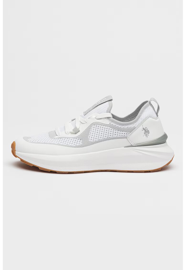 US Polo Assn Pantofi sport slip-on din tricot Ginny - Alb/Gri