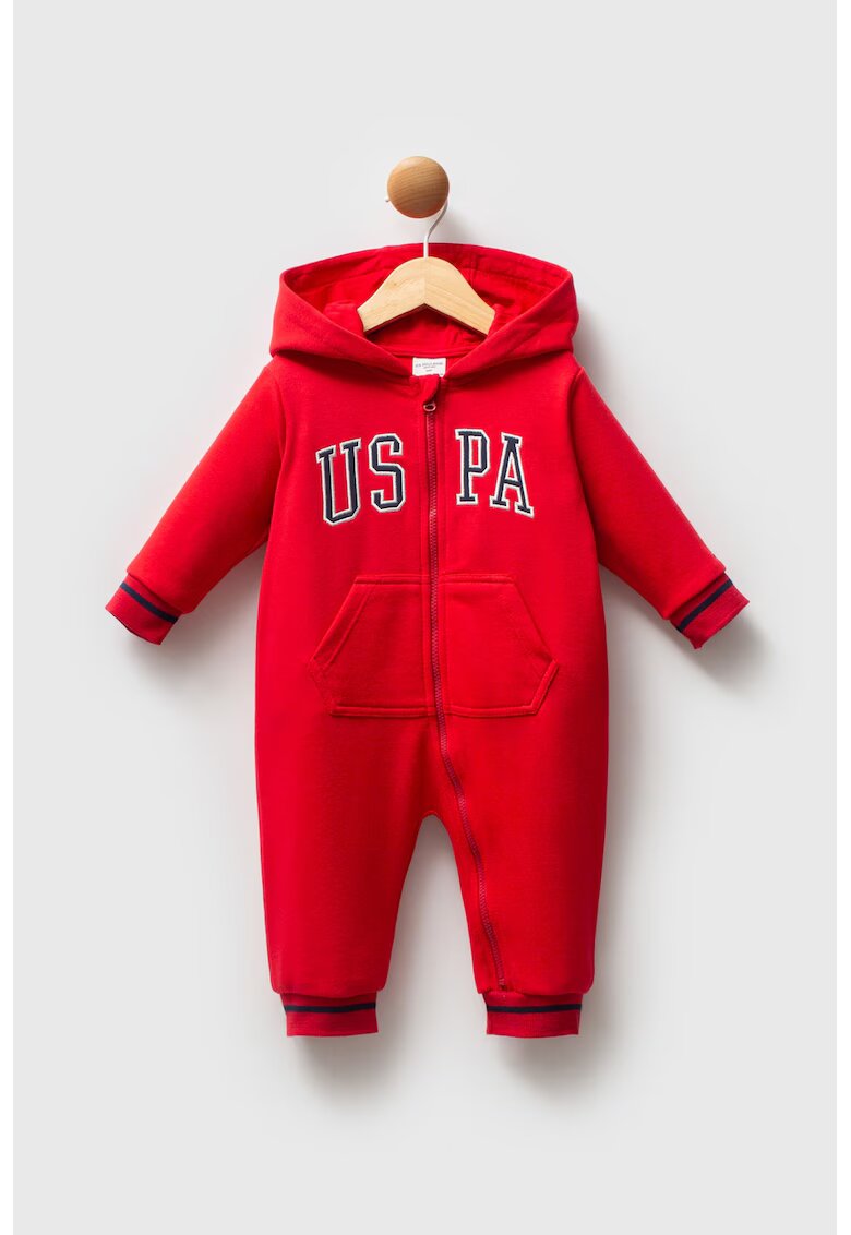 US Polo Assn Salopeta cu gluga si fermoar - Rosu