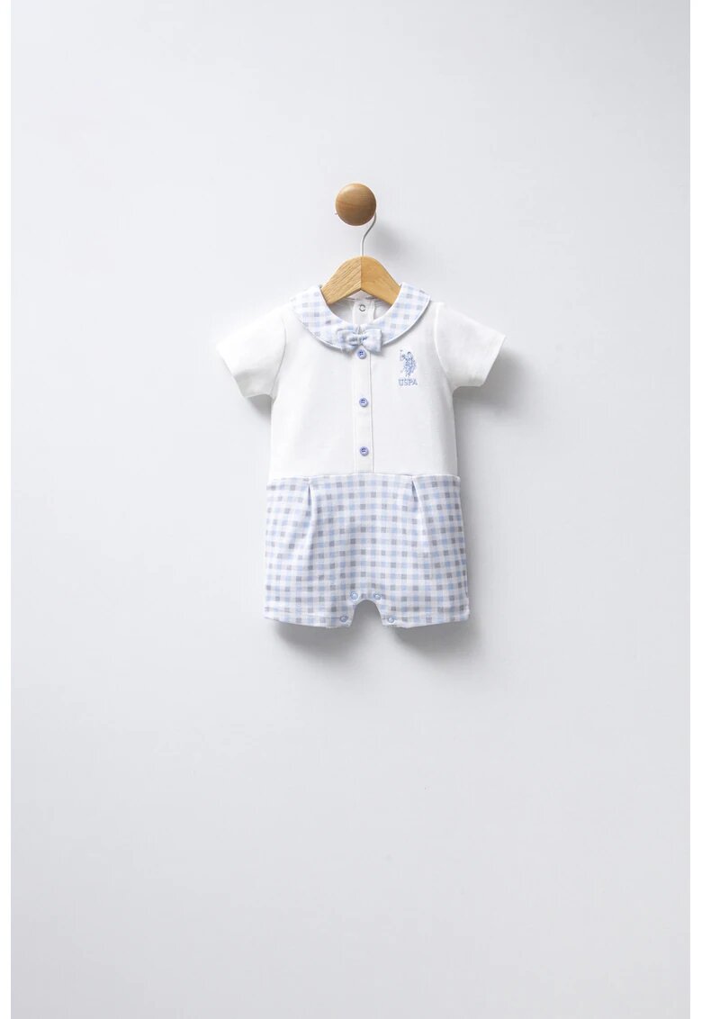 US Polo Assn Salopeta scurta cu aspect 2in1 - Albastru inchis/Alb murdar