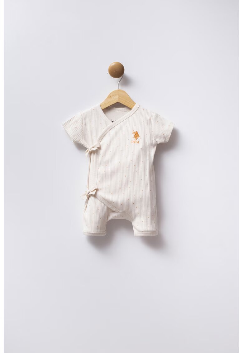 US Polo Assn Salopeta scurta cu buline - Portocaliu mandarina/Alb murdar