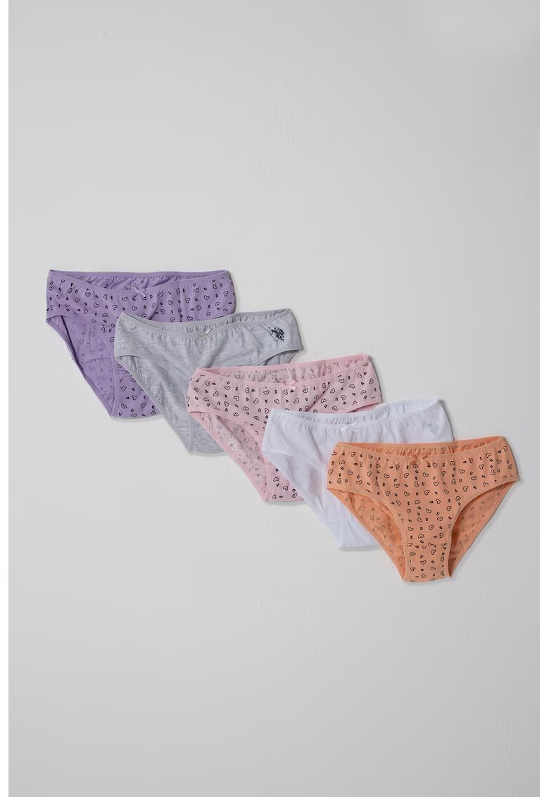 US Polo Assn Set de chiloti de bumbac cu model - 5 piese