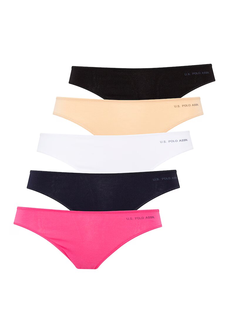 US Polo Assn Set de chiloti din amestec de modal cu detaliu logo - 5 perechi - Multicolor