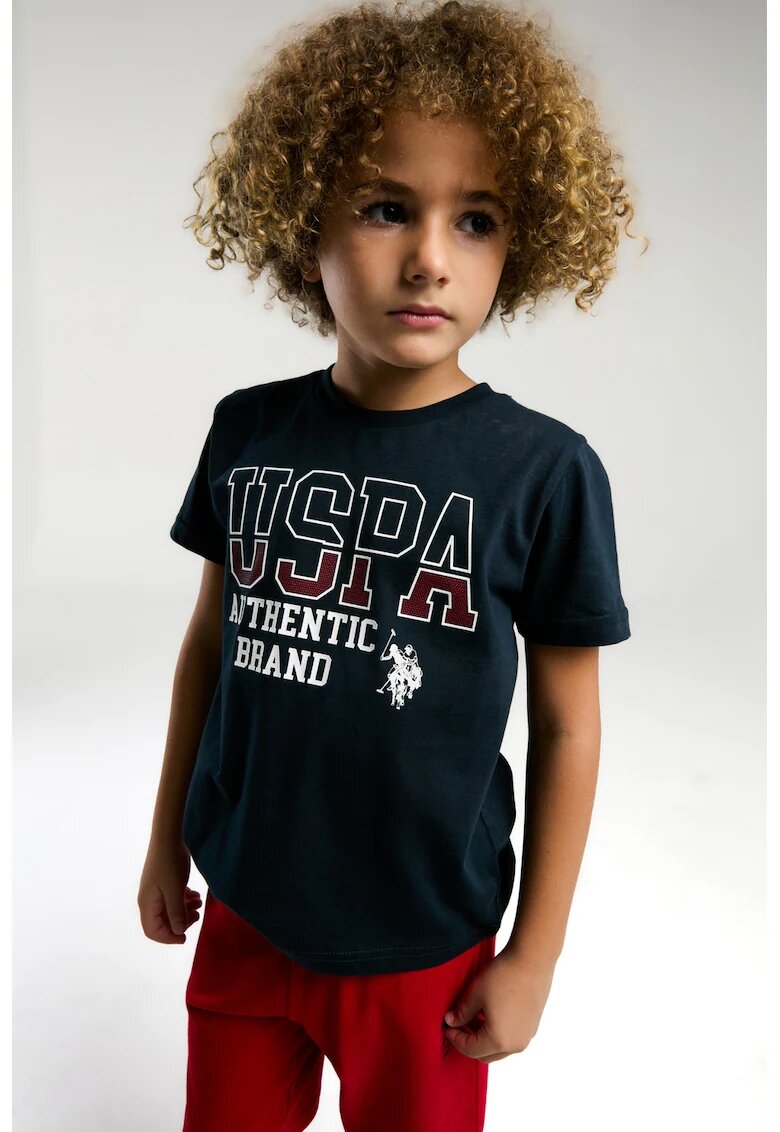 US Polo Assn Set de imbracaminte cu imprimeu logo- 2 piese - Rosu/Alb/Bleumarin