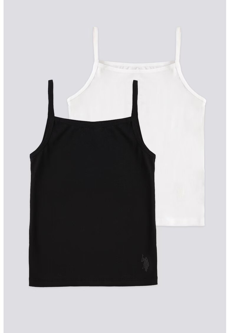 US Polo Assn Set de topuri de bumbac - 2 piese - Negru