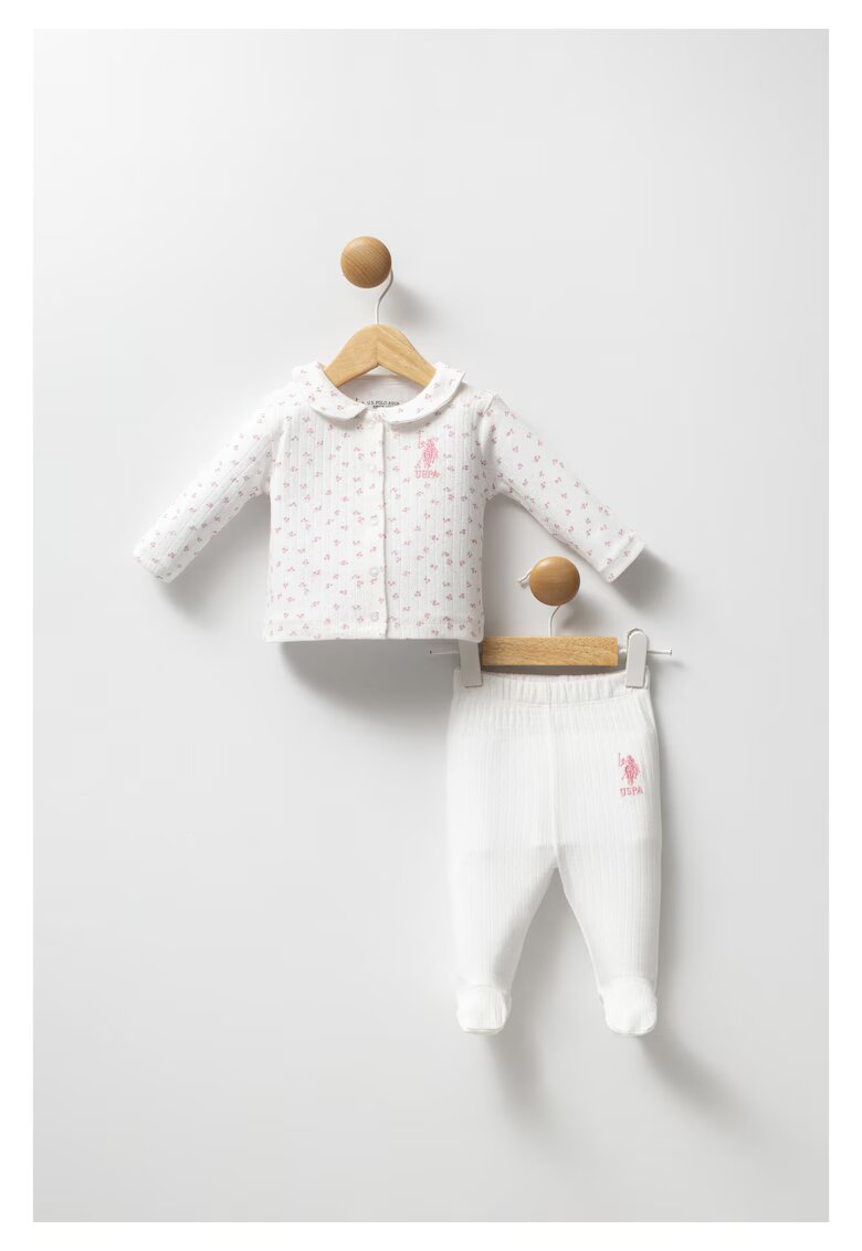 US Polo Assn Set doua piese pentru bebelusi - USB2433 - Albastru - Roz