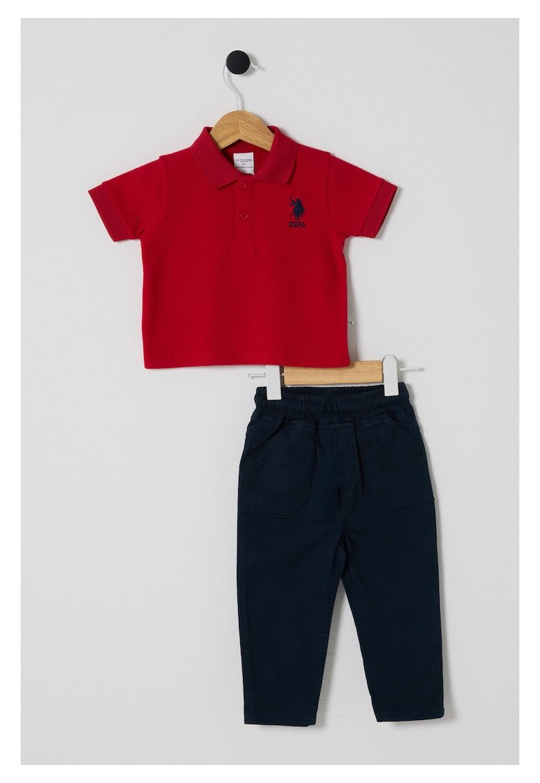 US Polo Assn Set doua piese pentru bebelusi - USB2624 - Rosu - Rosu