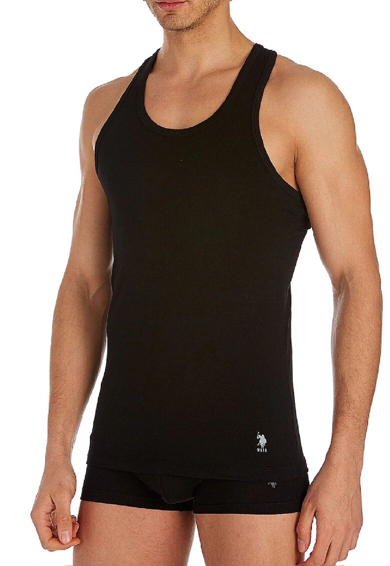 US Polo Assn Top de casa cu logo - Negru