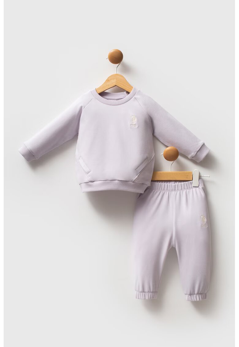 US Polo Assn Trening din amestec de bumbac cu logo - Lila