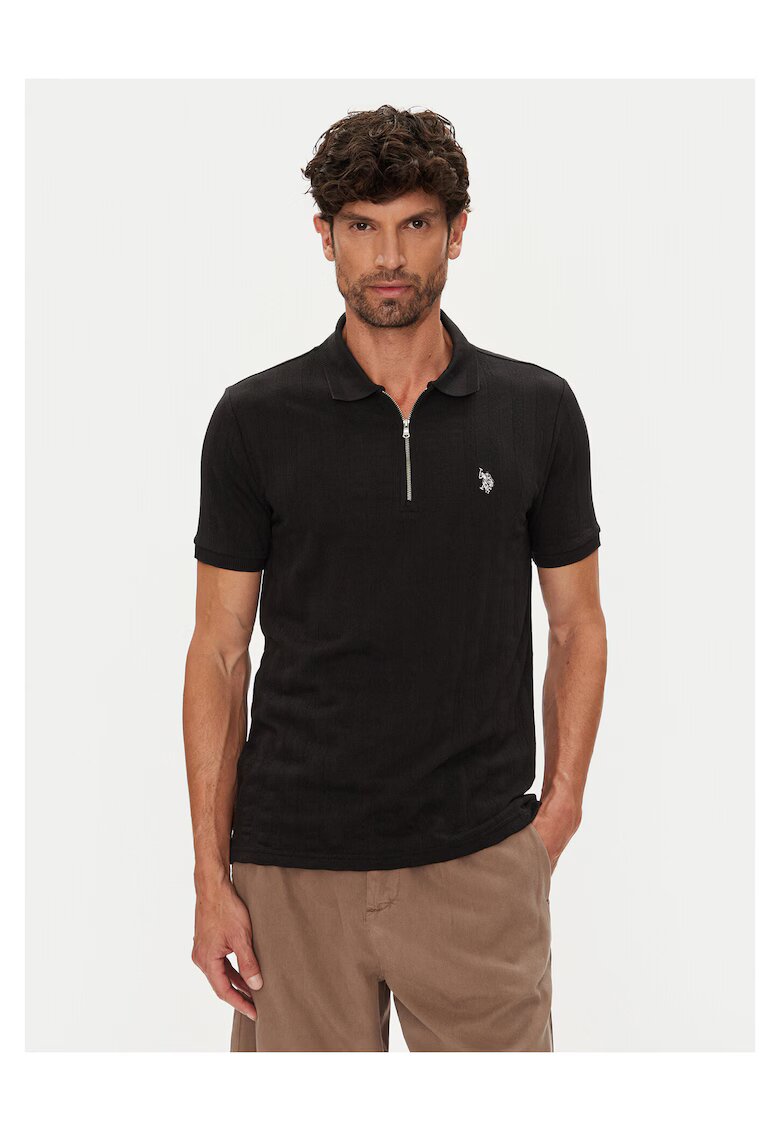 US Polo Assn Tricou barbati negru - din bumbac 100%