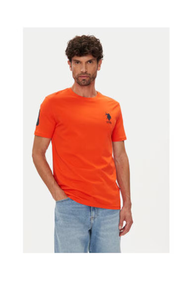 US Polo Assn Tricou barbati - portocaliu - 100% bumbac -