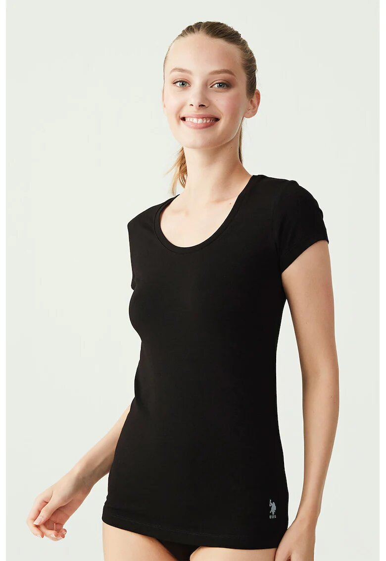 US Polo Assn Tricou de casa cu logo discret ss - Negru
