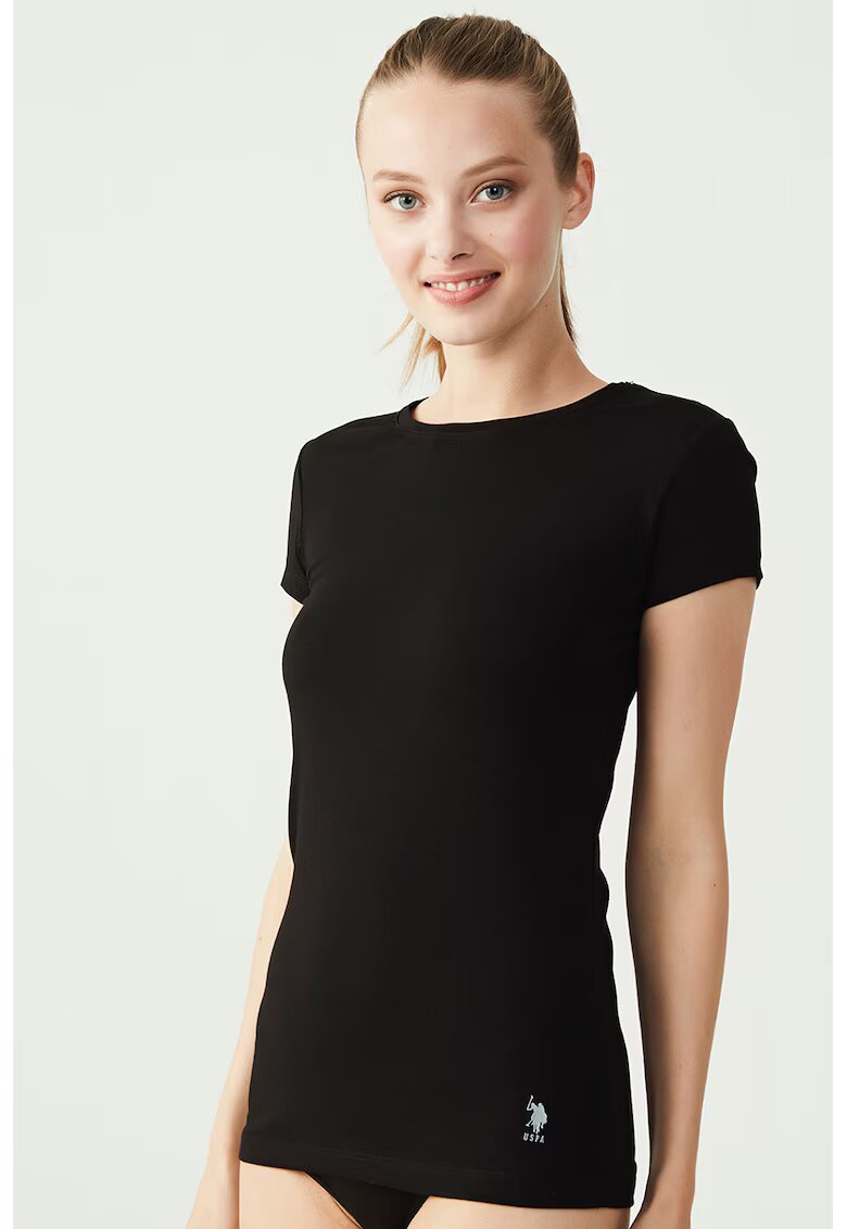 US Polo Assn Tricou de casa din amestec de bumbac si modal - Negru