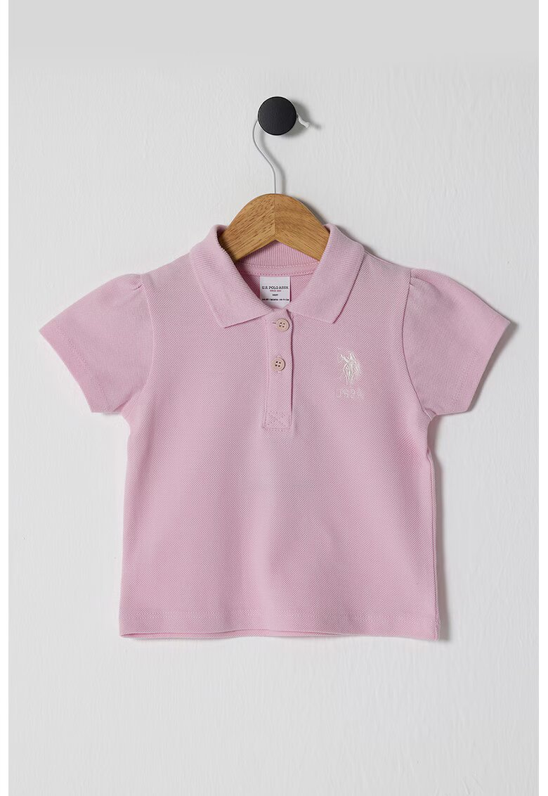 US Polo Assn Tricou polo de bumbac pique - Lila pal