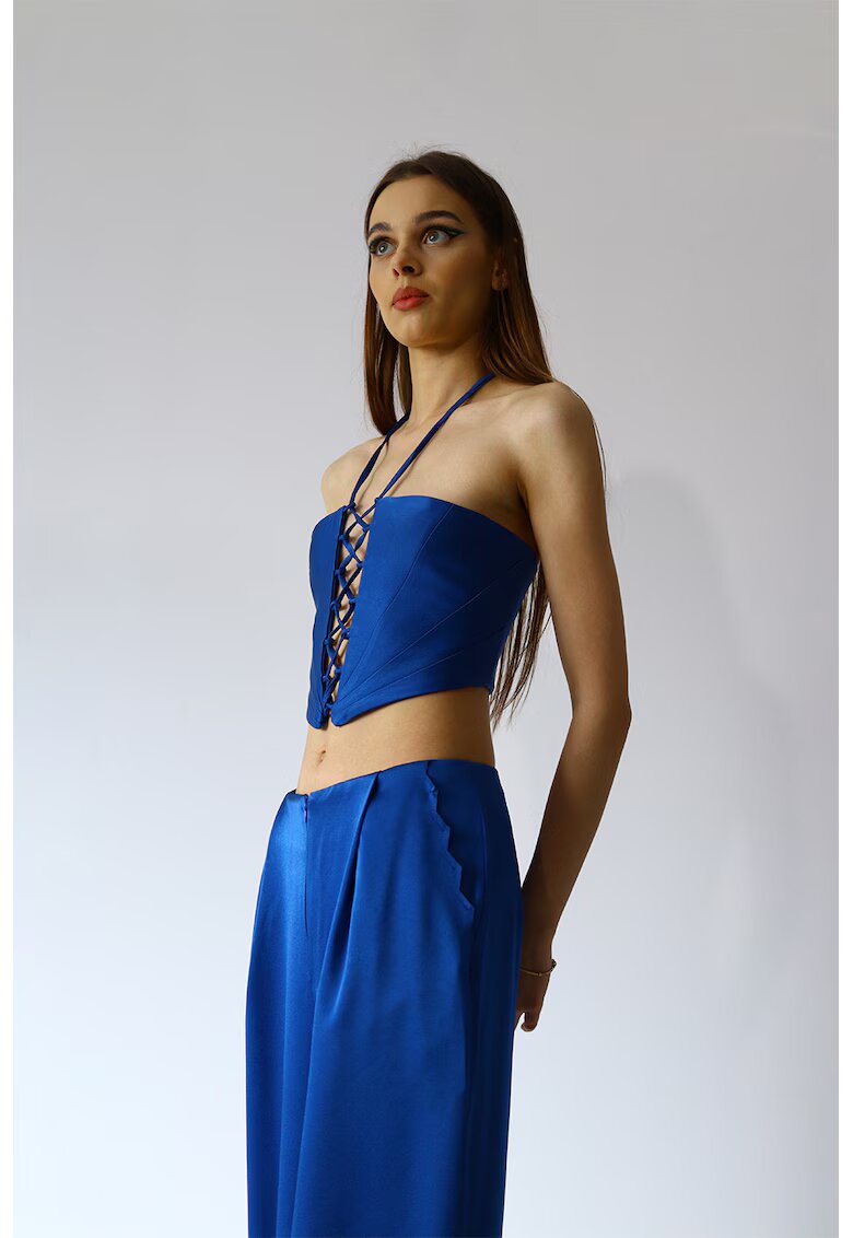 UVIA Top crop halter - Albastru royal