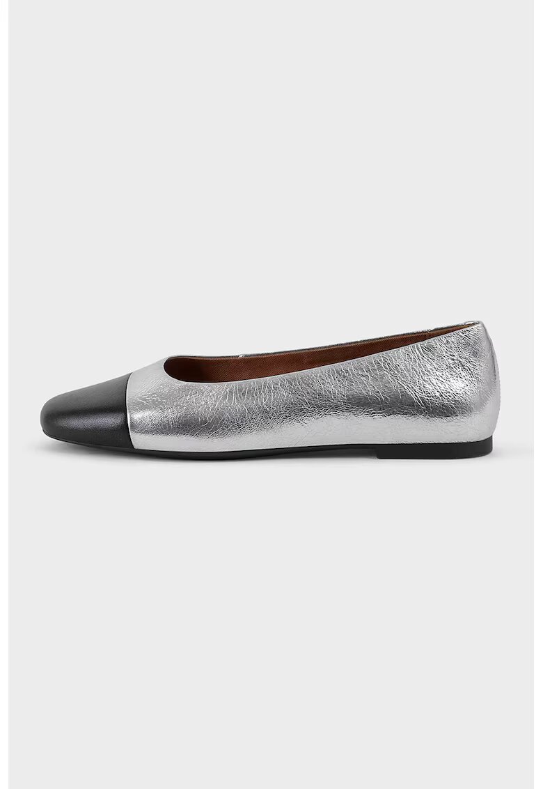 Vagabond Shoemakers Balerini din piele Captoe - Negru/Argintiu