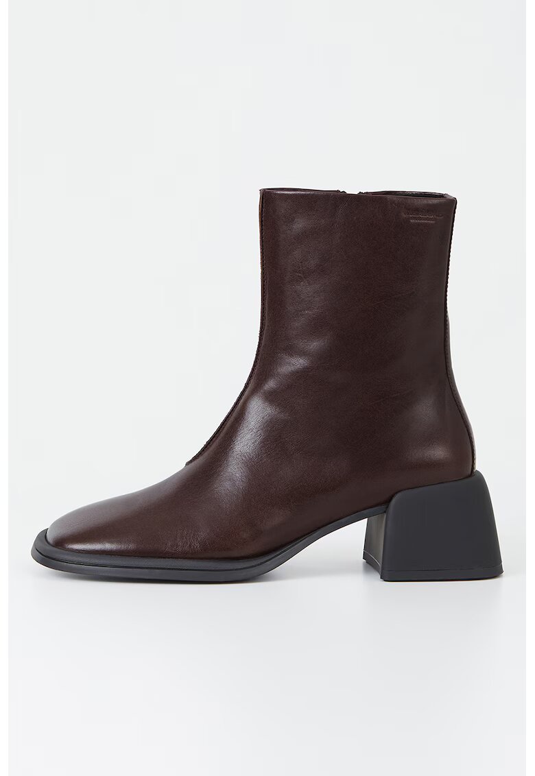 Vagabond Shoemakers Botine de piele cu toc masiv - Maro inchis