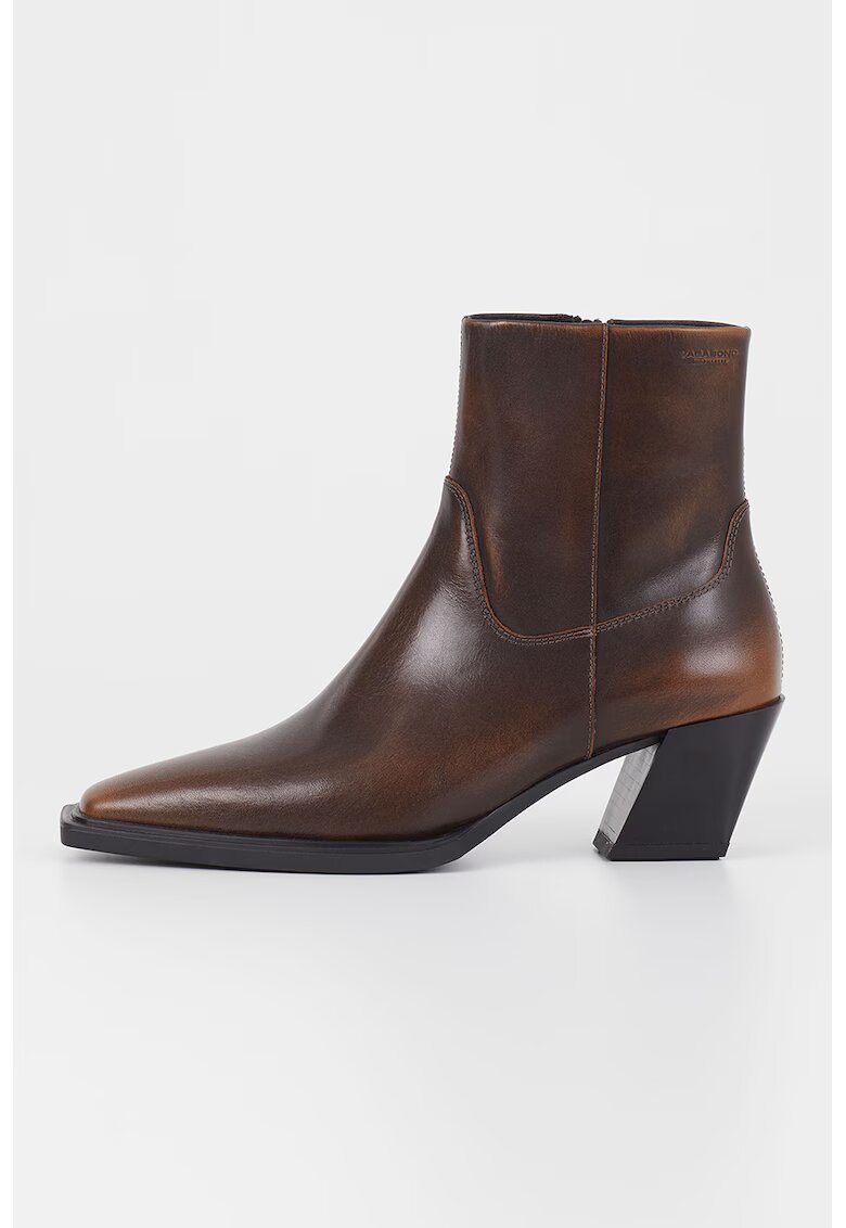 Vagabond Shoemakers Botine de piele cu varf patrat - Maro