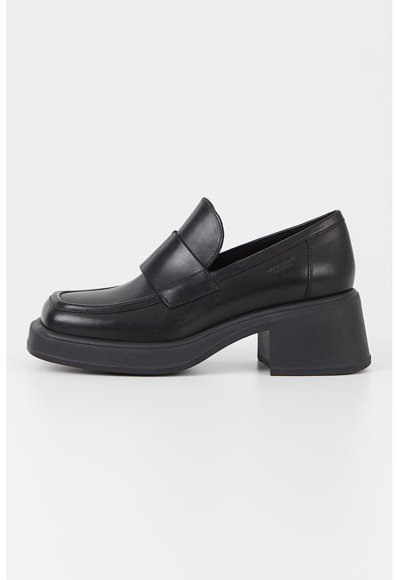 Vagabond Shoemakers Pantofi loafer de piele cu toc masiv - Negru