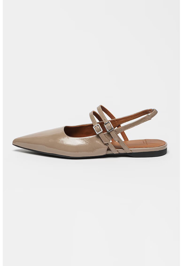 Vagabond Shoemakers Pantofi slingback din piele lacuita Hermine - Maro taupe
