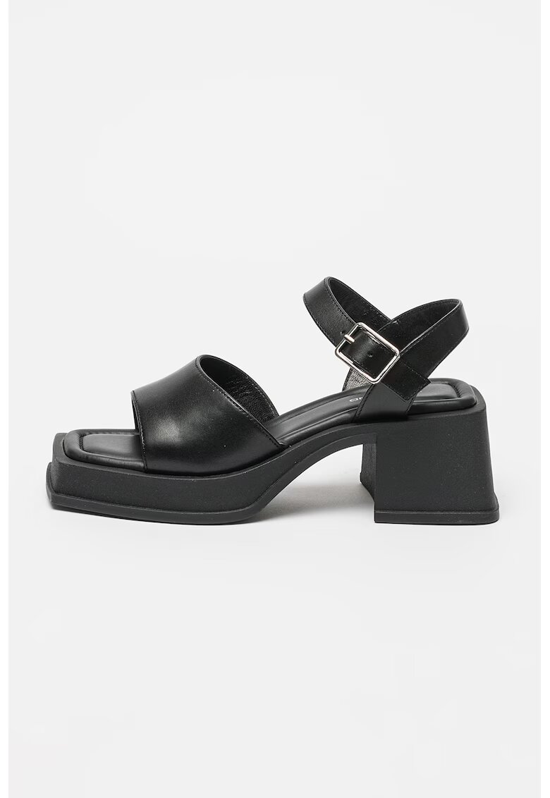 Vagabond Shoemakers Sandale de piele cu toc masiv Hennie - Negru
