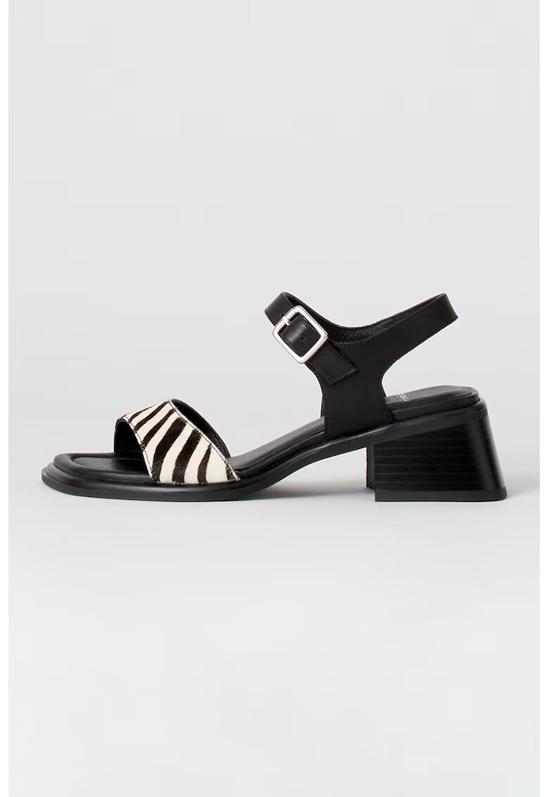 Vagabond Shoemakers Sandale din piele cu animal print - Alb/Negru