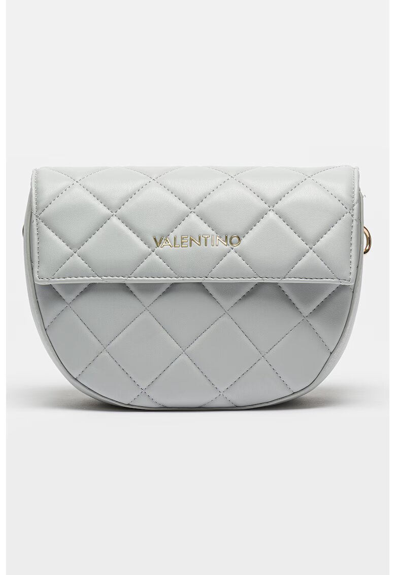Valentino Bags Geanta crossbody de piele ecologica cu bareta cu logo Bigs - Albastru glaciar