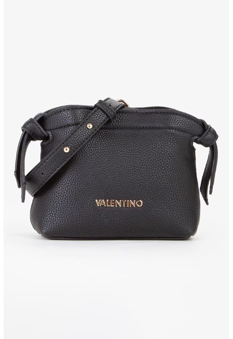 Valentino Bags Geanta crossbody de piele ecologica cu logo metalic - Negru