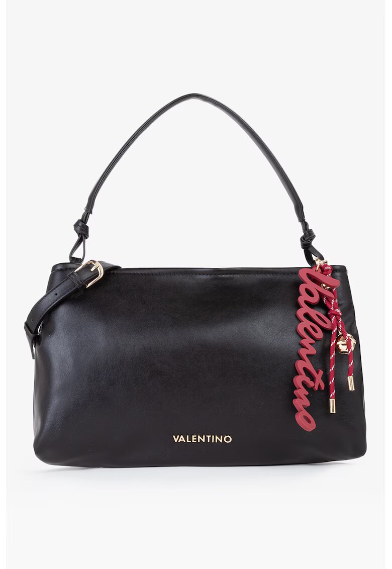 Valentino Bags Geanta de umar cu logo metalic - Gri antracit